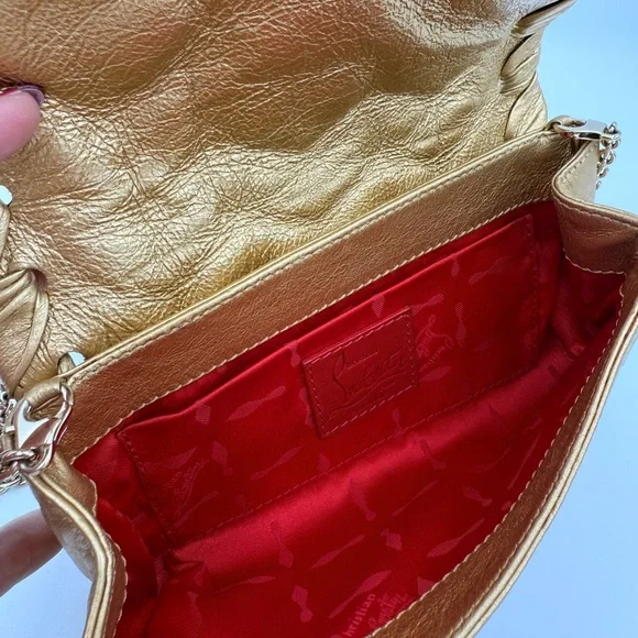 Christian Louboutin Kenya Metallic Gold Clutch - Picture 5 of 7
